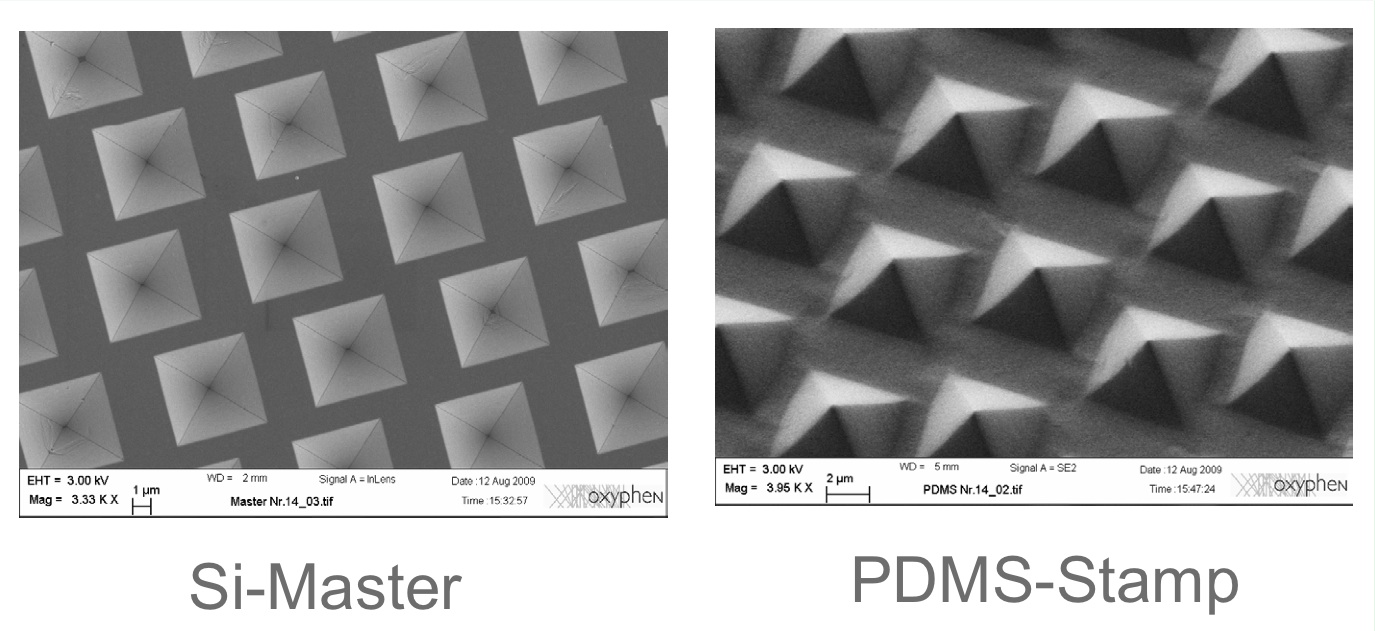 microcontact printing pattern with PDMS stamp