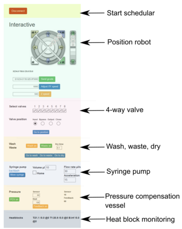 scheduling software interactive with device components 3-printer view