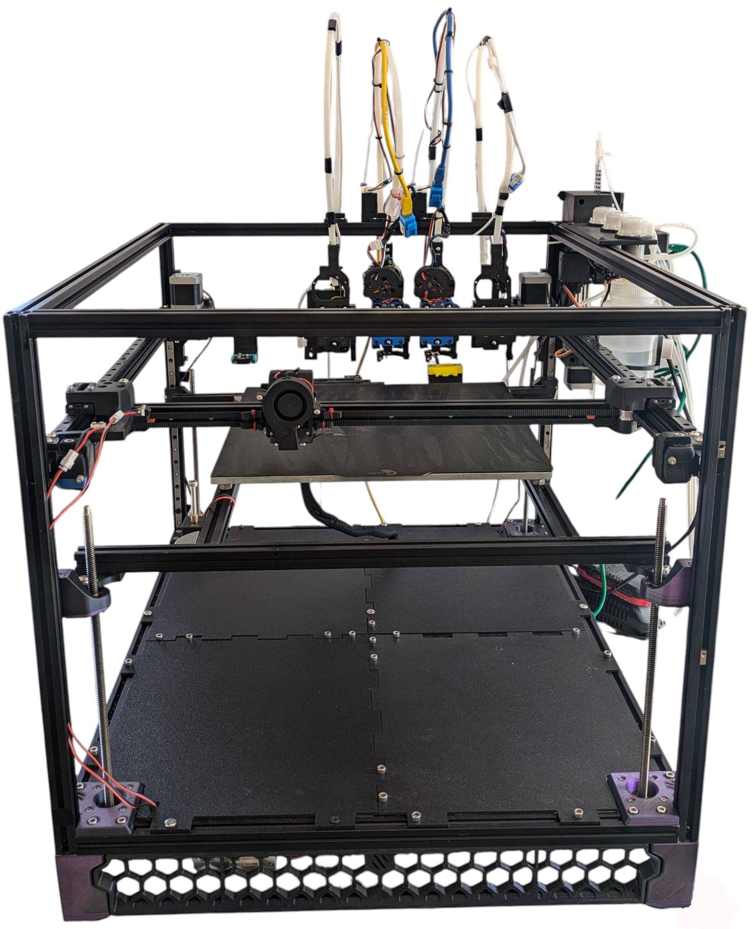 HTS Resources Multi-Modal 3D Printer with Rister Toolchanger showing multiple toolheads and precision manufacturing capabilities